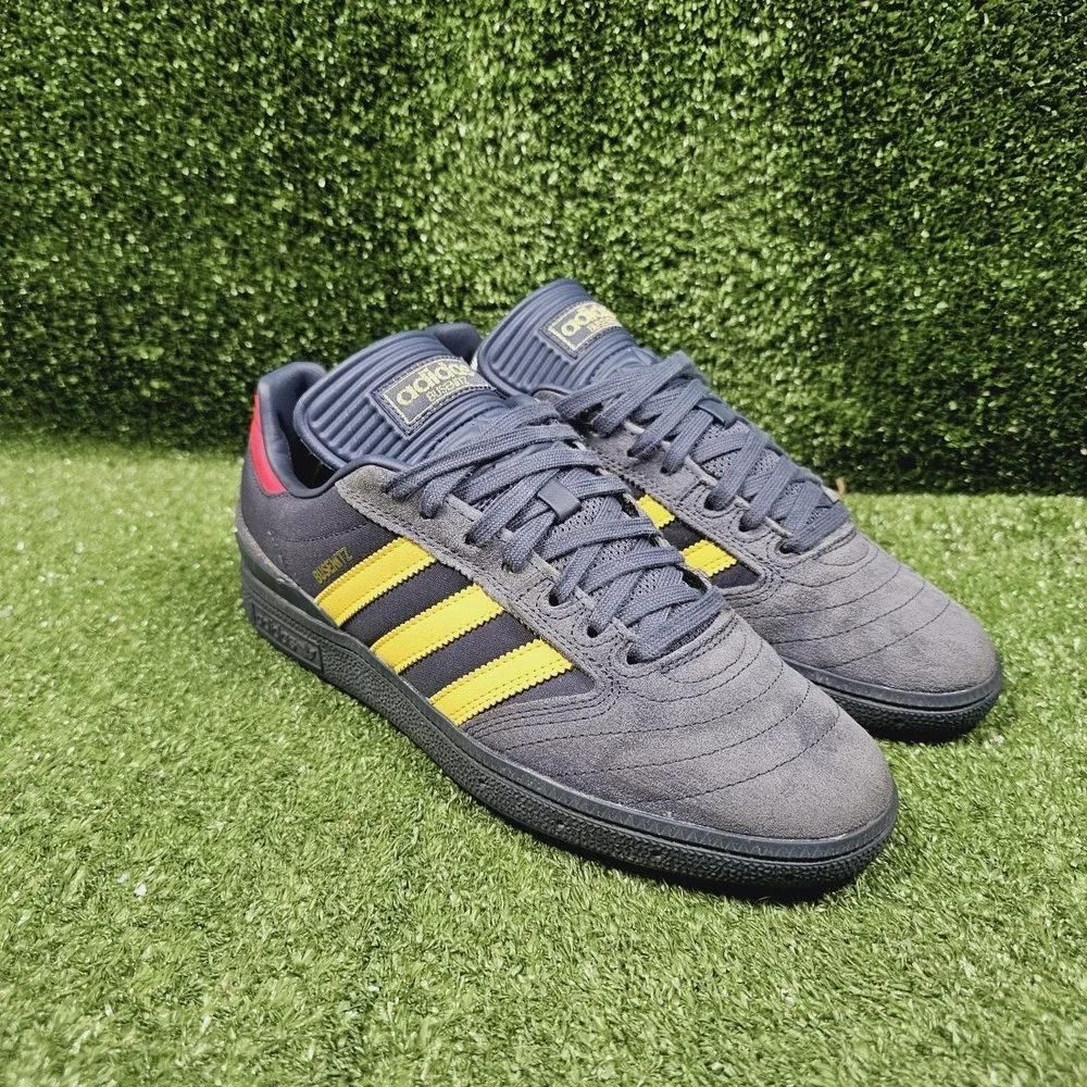 Adidas Busenitz Shadow Navy Impact Yellow Athletic Sneakers Mens Size 8.5